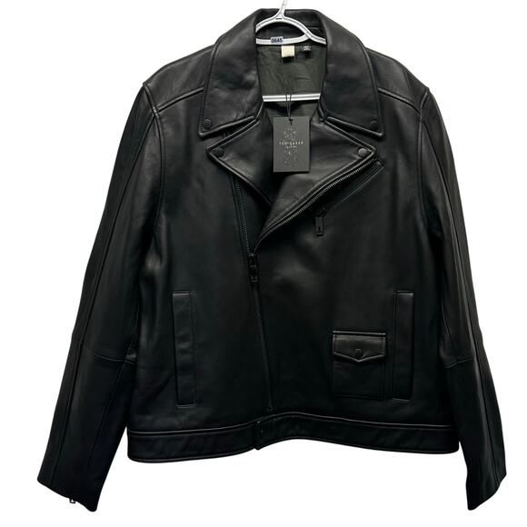 NWT Ted Baker London Men’s Ovine Leather CARVE Biker Jacket Blk Sz XL MSRP $1095 - Picture 3 of 17